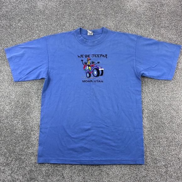 TNC Other - Vintage Moab Utah Shirt Mens XL Blue We Be Jeepin Embroidered National Park